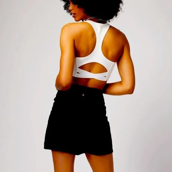 NWT SPIRITUAL GANGSTER WHITE VERVE DREAM TECH SPORTS BRA Crop Top Athleisure - Picture 4 of 9